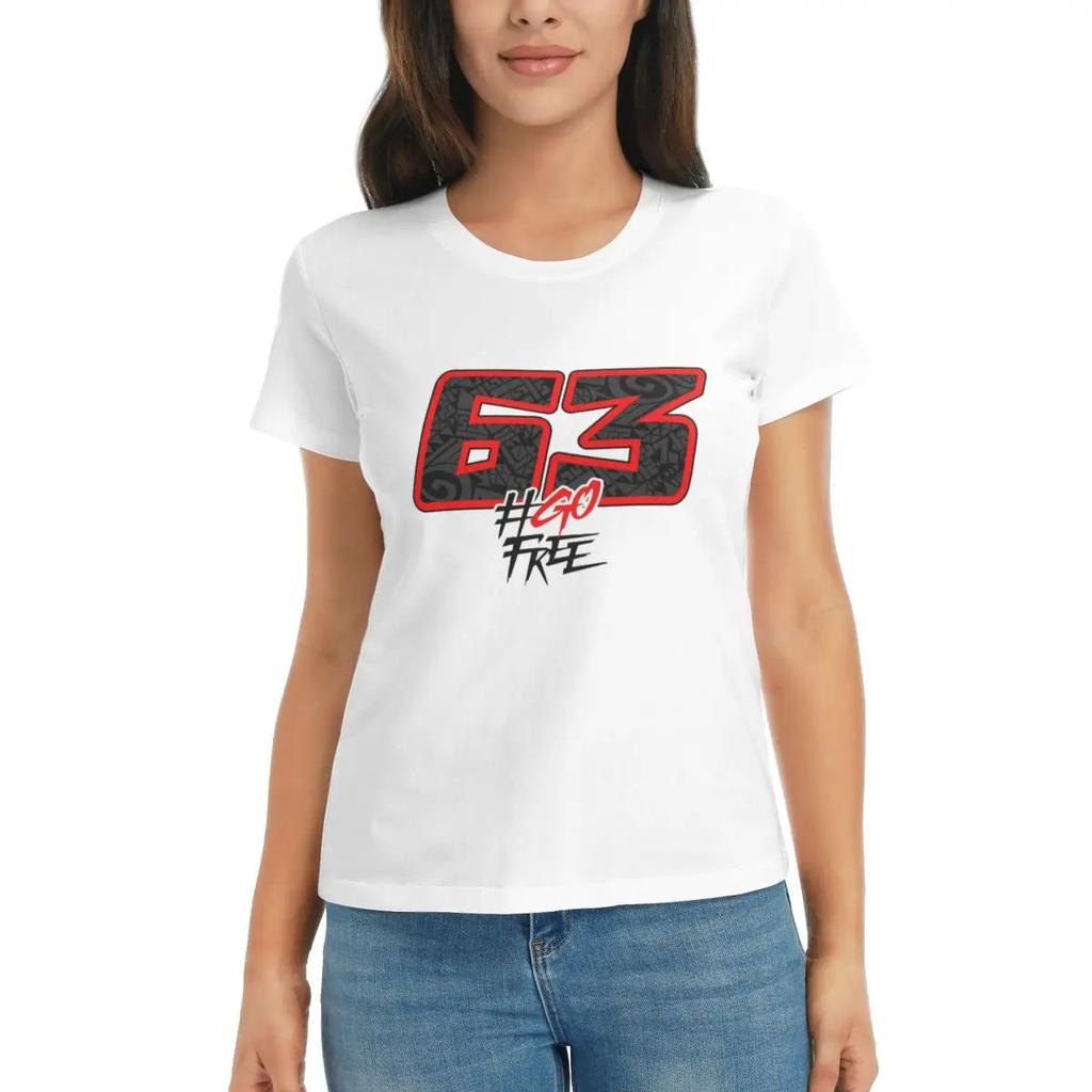 Women TShirt Pecco Bagnaia 63 Summer Short Sleeve Tees Round Neck Cotton T Shirts Clothes Tops Streetwear