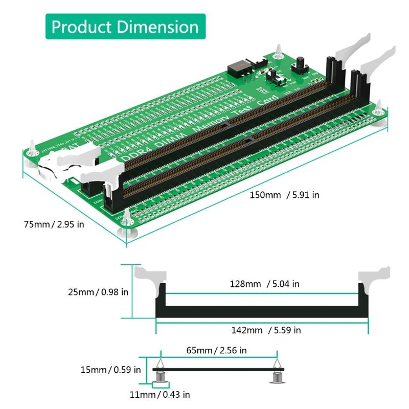 Memory Tester Desktop Computer DDR4 DIMM Memory Test Card with LED Indicators for Desktop Computer Memory Test Card