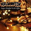 Battery Powered Halloween Spider Web Lights 70 LED Waterproof Cobweb Decorative String Lamp with 8 Modes For Haunted House Party