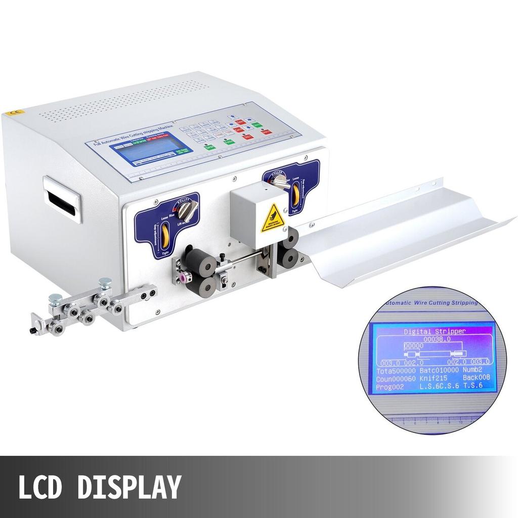 Automatic Wire Stripper Machine 300V, Computerized Wire Stripping and Peeling Machine, Wire Stripping Tool with Straightener and Collection Plate for