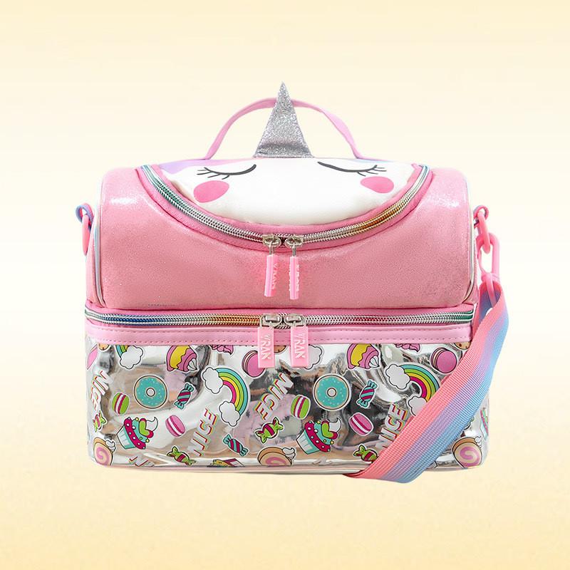 Cartoon Space Astronaut Kids Lunch Bag Insulated Oxford Material Portable For School