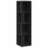 Schwarzes Eichenholz-Bücherregal, Freistehendes Regal, Vitrinenschrank Zur Dekoration, 33x33x132 Cm