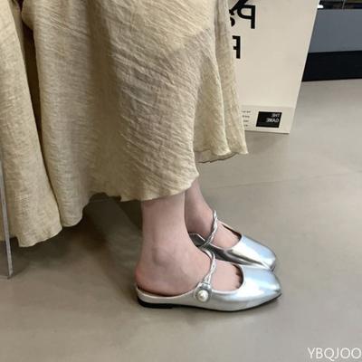 Женские шлепанцы Баотоу во французском стиле с новым неглубоким вырезом и каблуком, подходящие для ношения на плоской подошве, роскошные шлепанцы