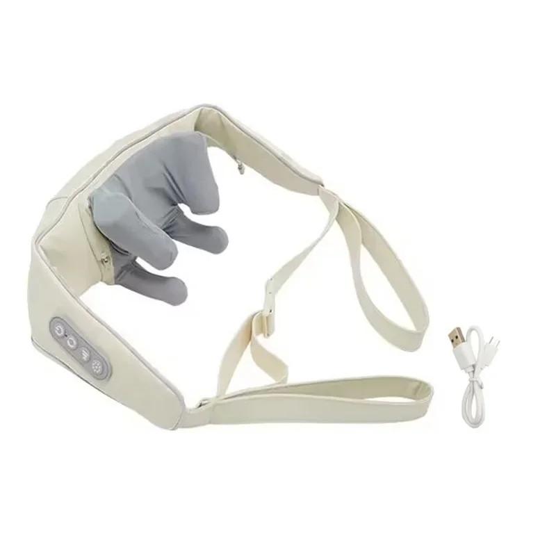 Массажная подушка для шеи и плеч, 3D-массаж, расслабляющий массаж спины, беспроводной электрический массажер для шеи.