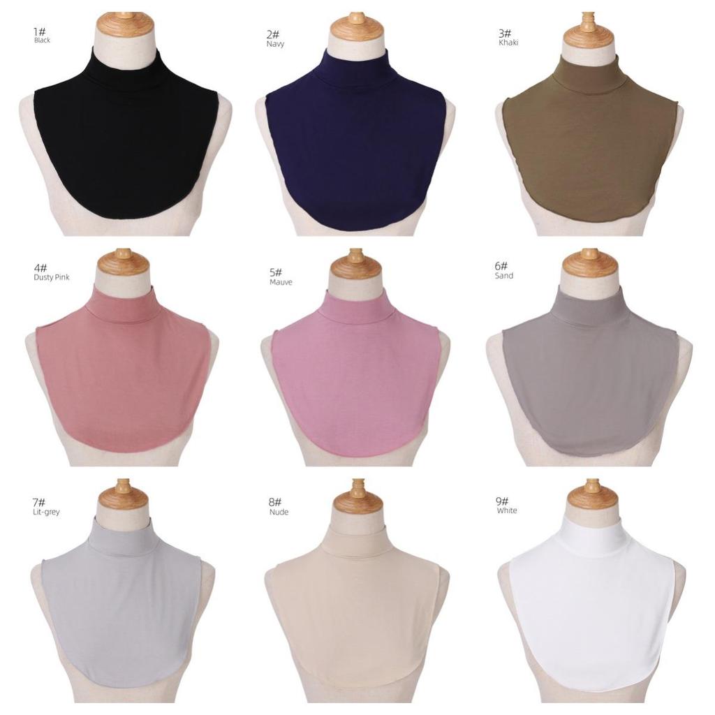 Модальный хлопковый однотонный шарф с накладным воротником для женщин