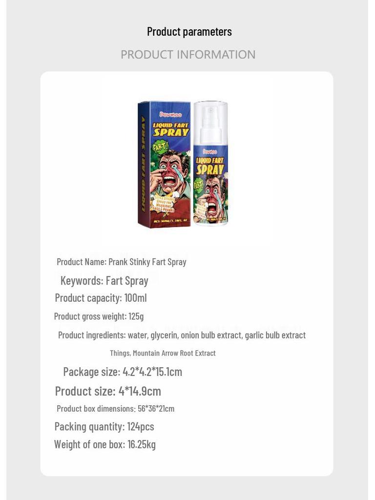 DOWMOO Спрей-вонючка для розыгрышей на День дурака - Портативный и концентрированный.