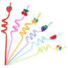24pcs Fruit Drinking Straws Multi-purpose Reusable Soft Flexible Easy To Clean Kids Party Supplies