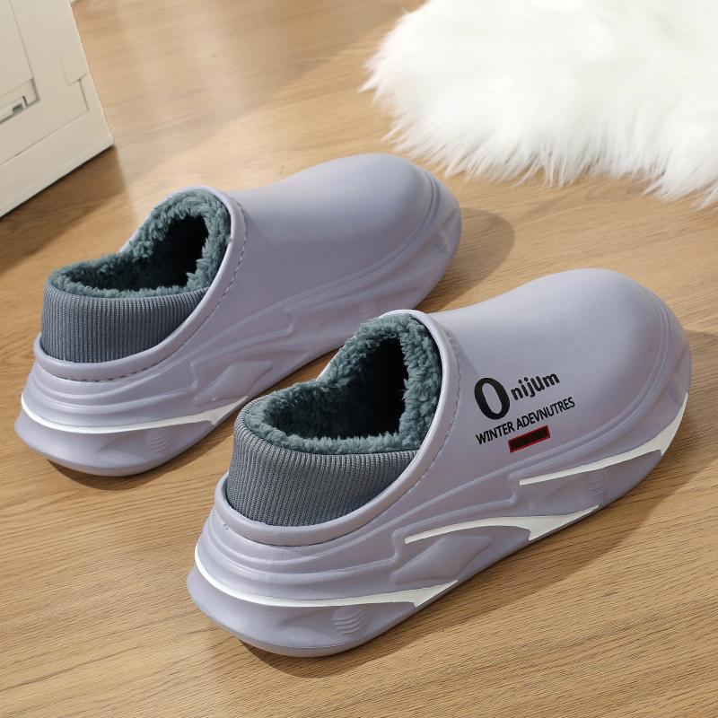 Зимние мужские теплые тапочки Хлопковые тапочки На каблуке Уличные Домашние Теплая обувь Мужские Домашние Тапочки Плюшевые Теплые Тапочки 38-45