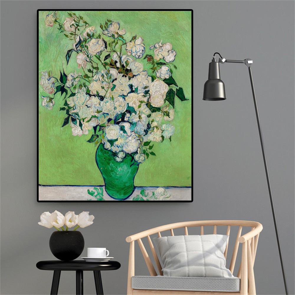 Van Gogh Rose Exhibition Canvas Wall Poster Print Living Room Pop Art Home Decoration