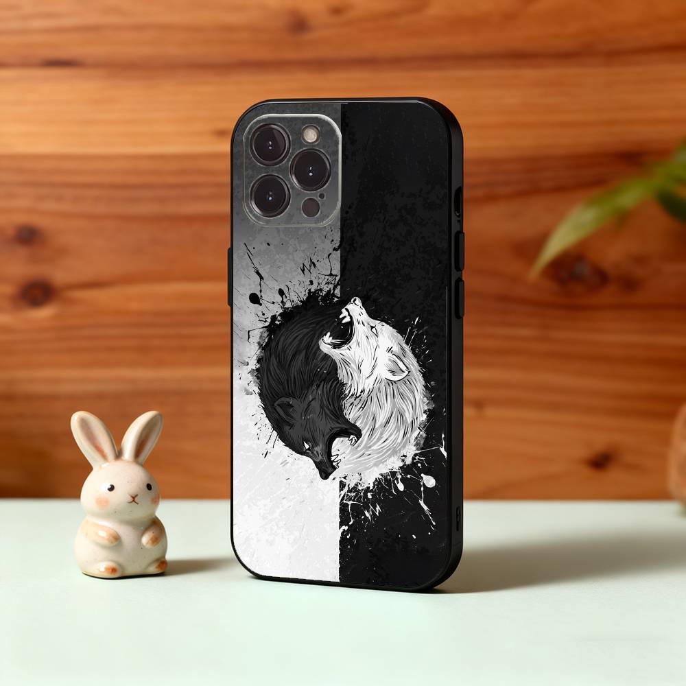 1 шт. Чехол для телефона с волком для iPhone 17, 16, 15, 14, 13, 12 Plus, Pro Max, XS, 5G, мягкий силиконовый, черный