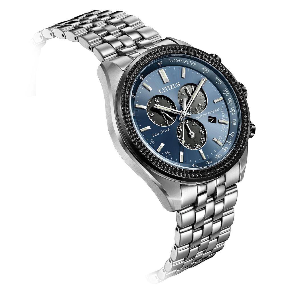 Citizen Мужские часы-хронограф Brycen Blue Black Eco-Drive BL5568-54L