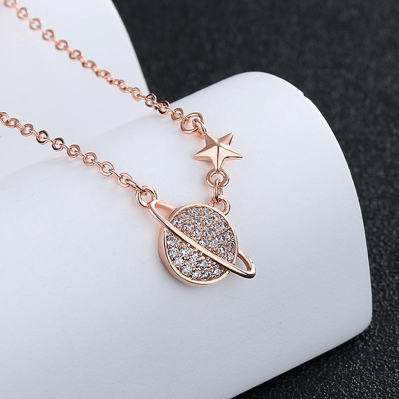 Симпатичное ожерелье в виде глобуса, популярная женская цепочка на ключицу, цепочка на шею, ювелирное украшение