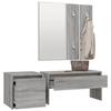 VidaXL Ensemble de Meubles de Couloir Banc d'Entrée Boîte de Rangement Miroir de Coiffeuse Porte-manteau Sonoma Gris Bois 3120195