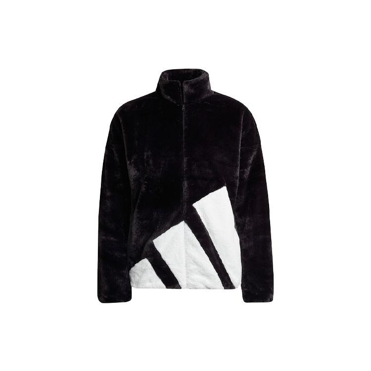 Adidas Velvet Jackets Women's Black Stand Collar Thickened HI1199