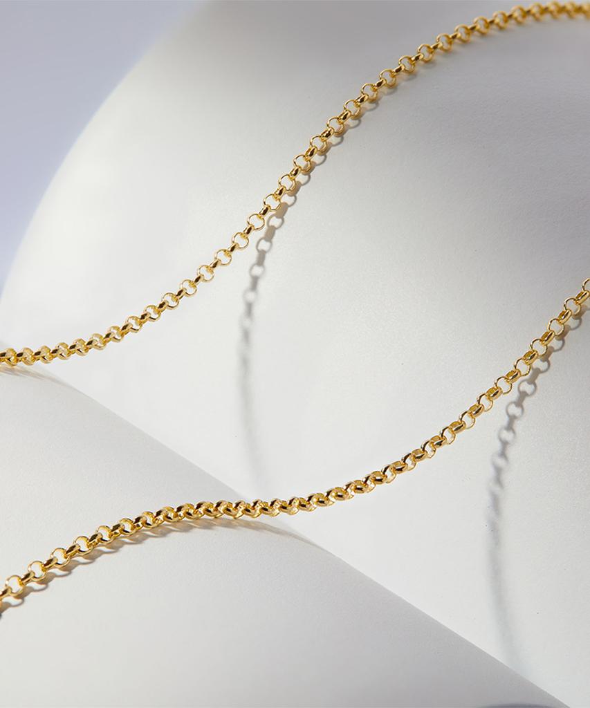 Helene Jewelry 14K 18K Tiny O-Ring Chain Gold Necklace