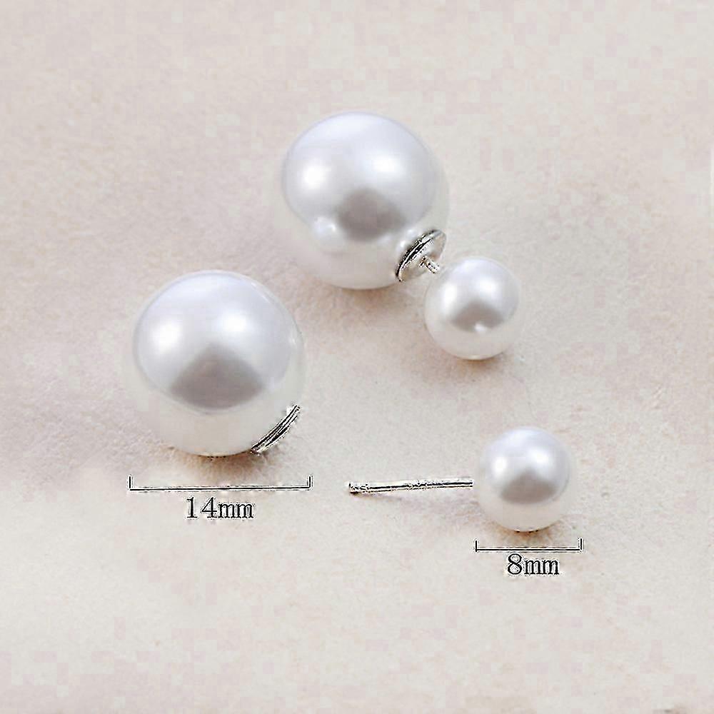 2025 Elegant Double Sided Pearl Earrings With Front And Back Pearl Stud Earrings - 925 Sterling Silver Jewelry