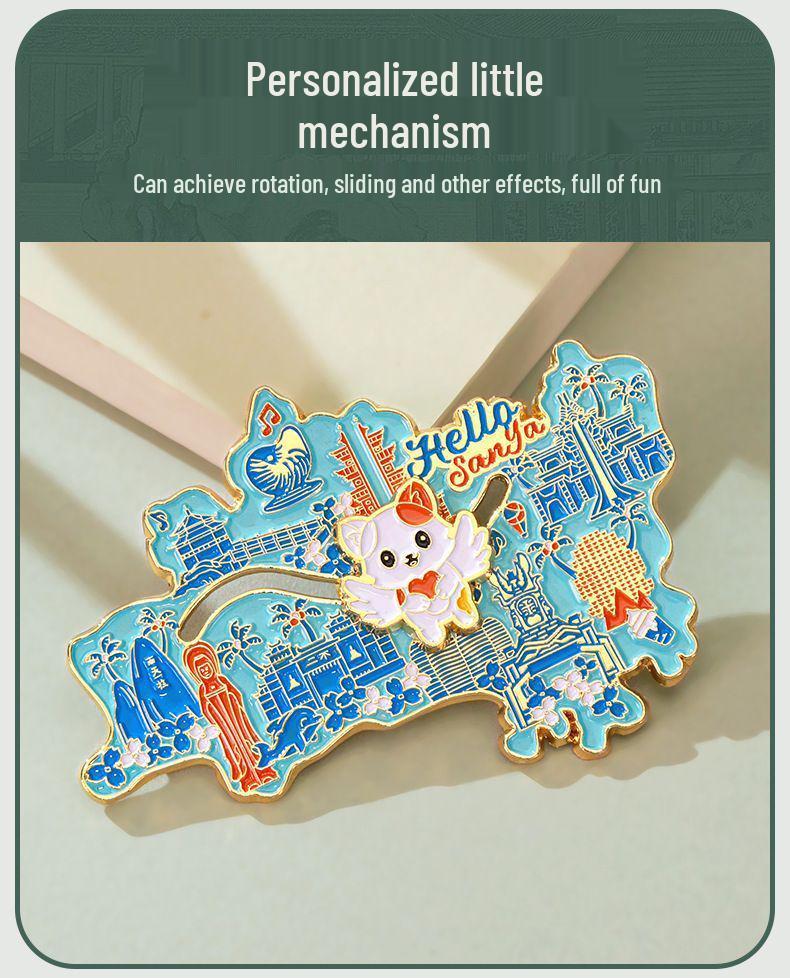 Yellow Crane Tower 3D Quicksand Magnet: Exquisite City Souvenir