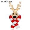 Fashion Christmas Brooches Creative Cute Cartoon Elk Enamel Pins for Women Menn Suit Scarf Hijiab Pins Christmas Gifts