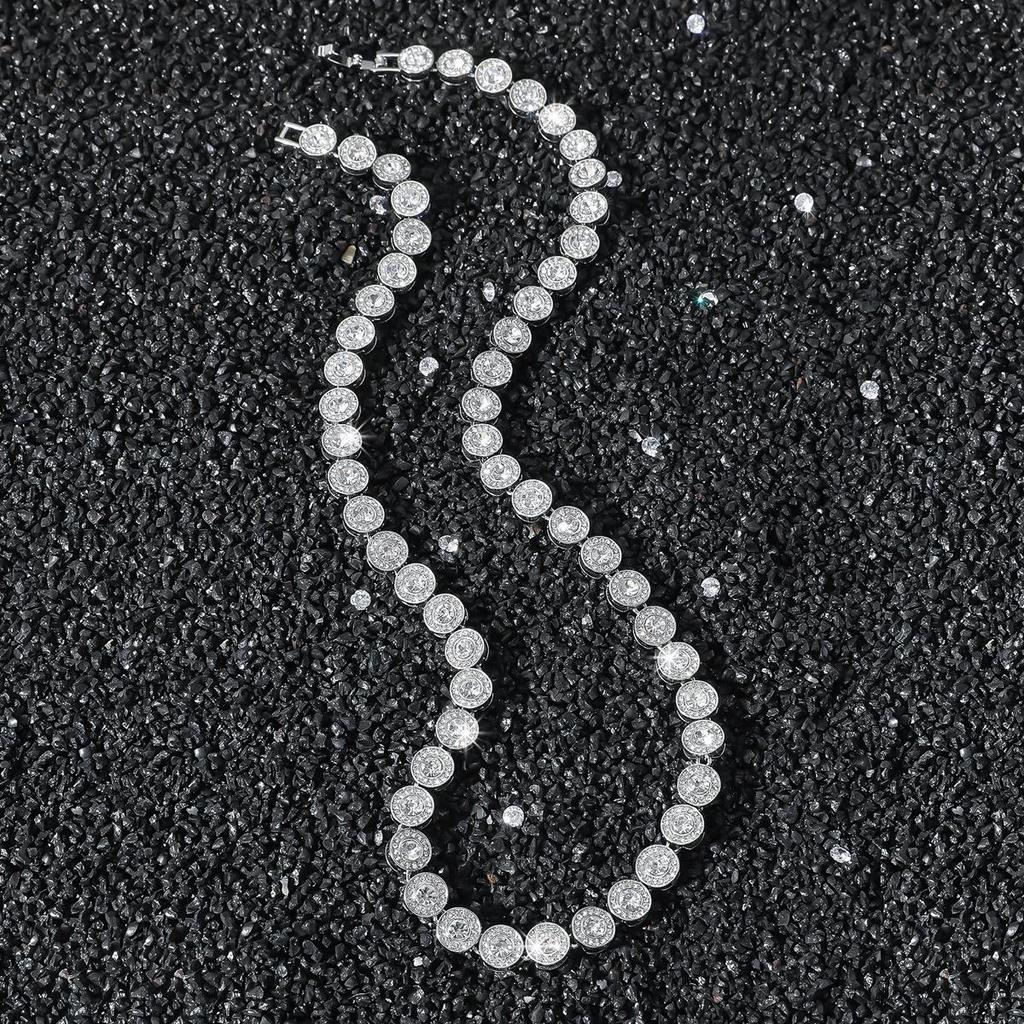 Мужское 8-миллиметровое круглое хип-хоп ожерелье с бриллиантовой вышивкой
