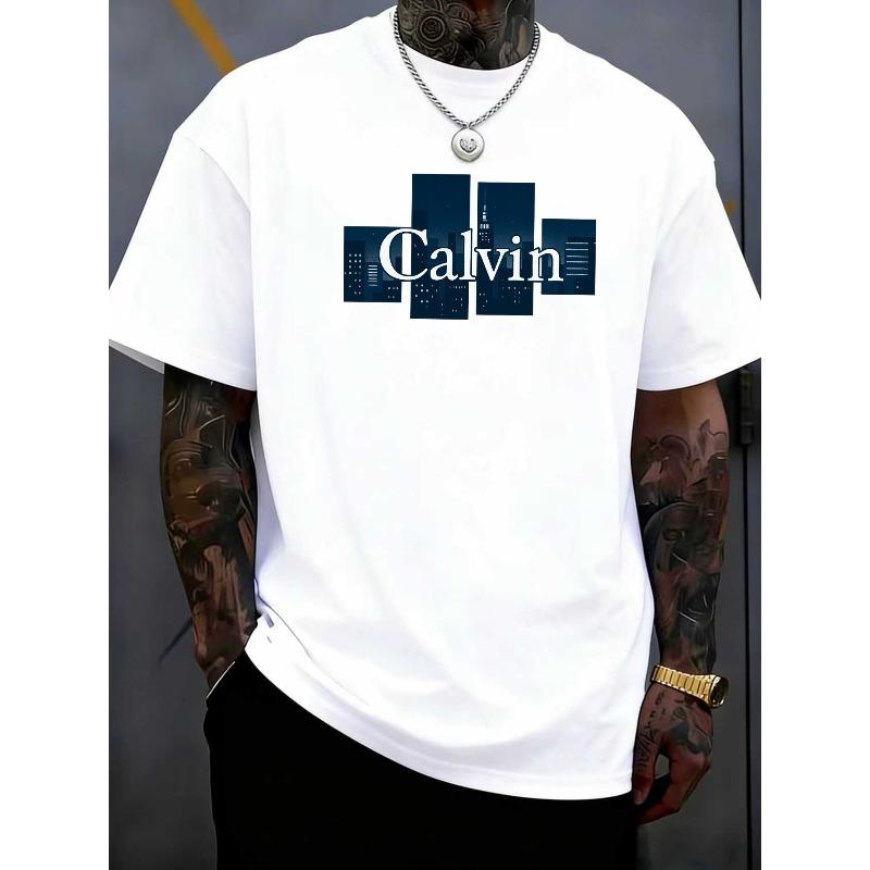 Европейские размеры Мужская футболка с коротким рукавом - Мягкая дышащая ткань, Свободный крой, Круглый вырез, Повседневная рубашка, Можно стирать в машине, для всех