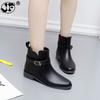 Bowtie Ankle Rain Boots Women Flat Heels Non-slip Glossy Rainboots Waterproof PVC Woman Water Shoes Wellies Ghn