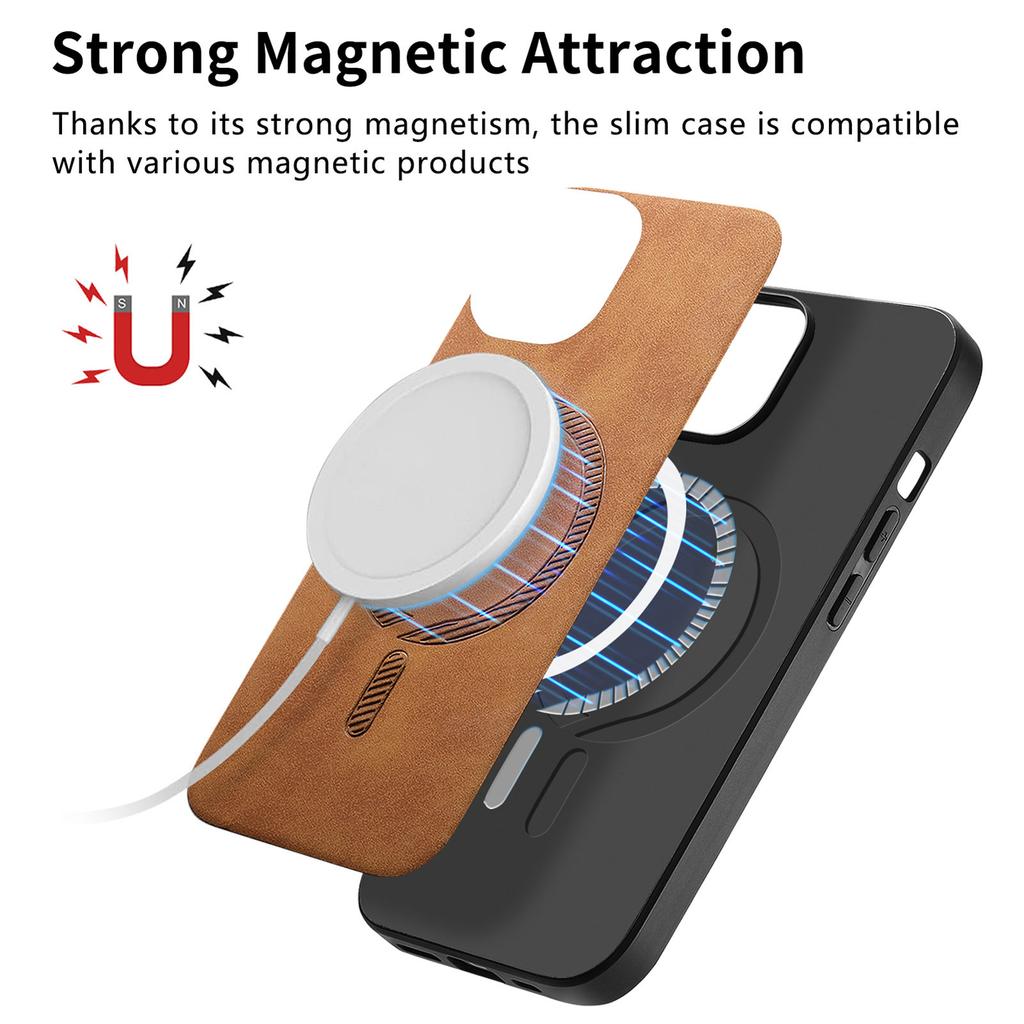 Magnetic Wireless Charging Leather For Magsafe Case For iPhone 15 Pro Max 14 Plus 13 12 11 XR SE 2022 Anti Drop Slim Skin Cover