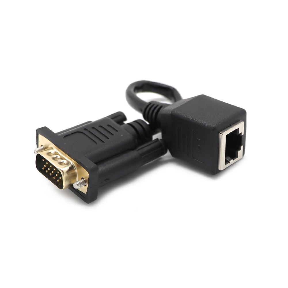 Male/Female To Female LAN CAT5 CAT6 Ethernet Port VGA To RJ45 VGA Extender Network Cable Adapter