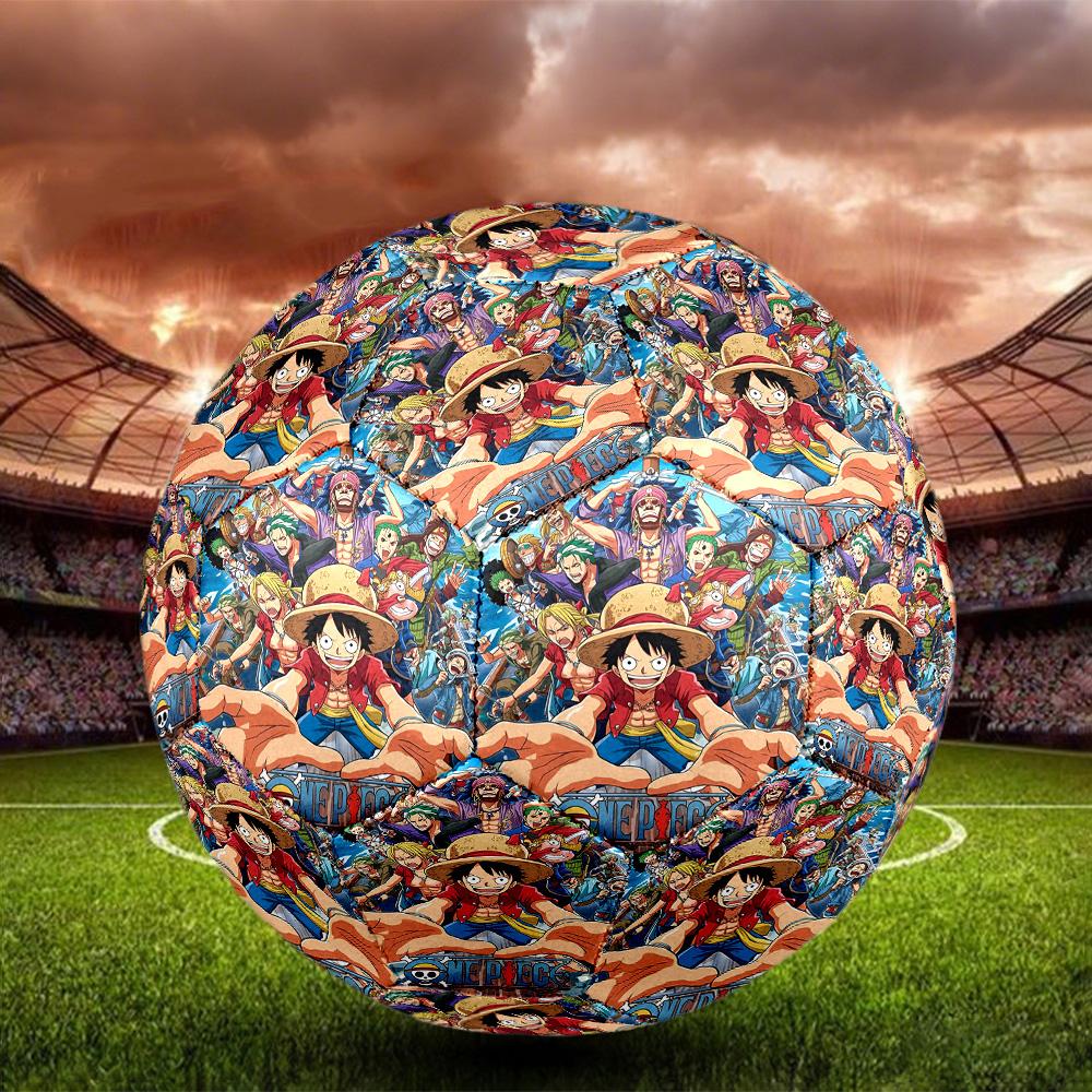 One Piece Print Size 5 Soccer Ball, Standard Match Football for Sports Game and Team Practice, Ideal Gift for Soccer Fans