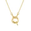 Round Lock Pendant Necklaces For Women Vintage Design Wedding Birthday Gift 925 Sterling Silver Jewelry Gold Chain Choker