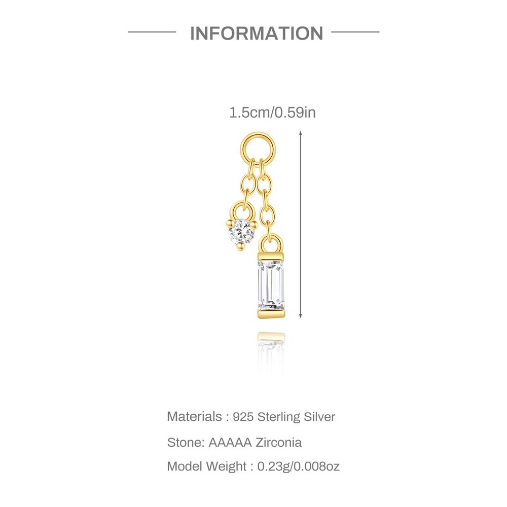 1 Piece 925 Sterling Silver Spare Parts Chains Part For Stud Earring Piercing Hoops Drop Earring Women Fine Jewelry Gift
