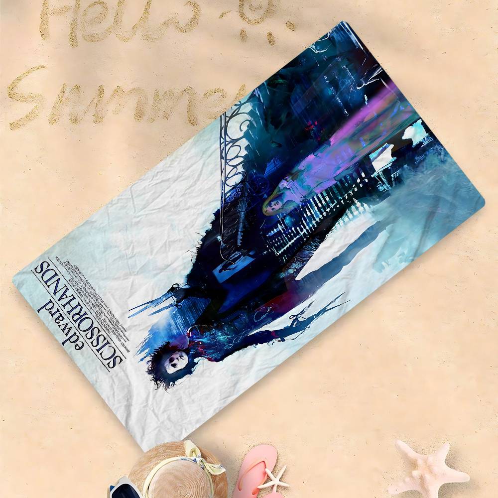 E-Edward S-Scissorhands Beach Towel Colorful Bath Towels For Girl Microfiber Quick Dry Sand Free Beach Yoga Spa Gym Pool