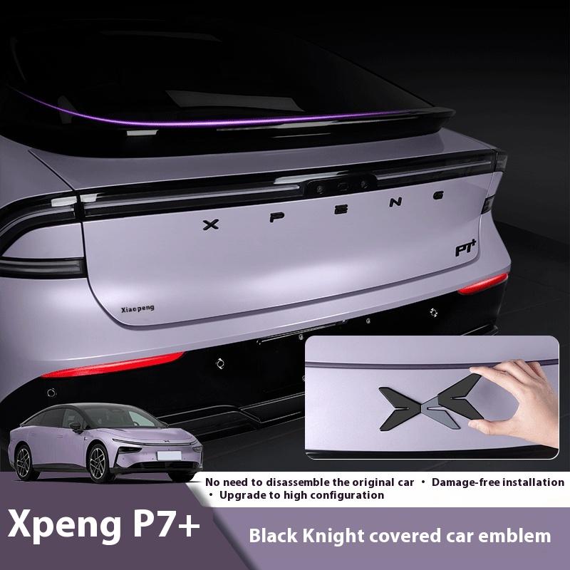 Для Xpeng P7+ xiaopeng P7+ Чернение Эмблемы Автомобиля Модификация Передняя Эмблема Капота Наклейка Глянцевая Черная Задняя Эмблема