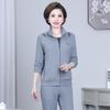 Autumn/Spring Women's Plus Size Long Sleeve Sportswear Two-Piece Set - Casual Lapel Cardigan & Sweatshirt
