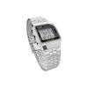 Casio Серия для молодежи Металлические Квадратные Ретро Модные Простые Водонепроницаемые Спортивные Кварцевый Механизм Стальной Ремешок Женские Часы Серые A500WA-1