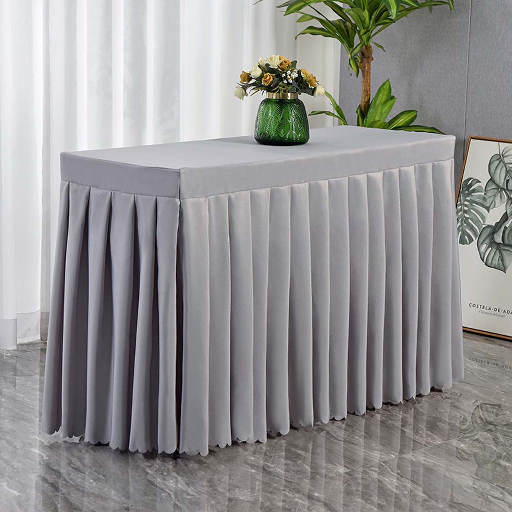 Rectangular Tablecloth Conference Exhibition Solid Table Cover Elegant Table Skirt For Wedding Banquet Party Desk Decor