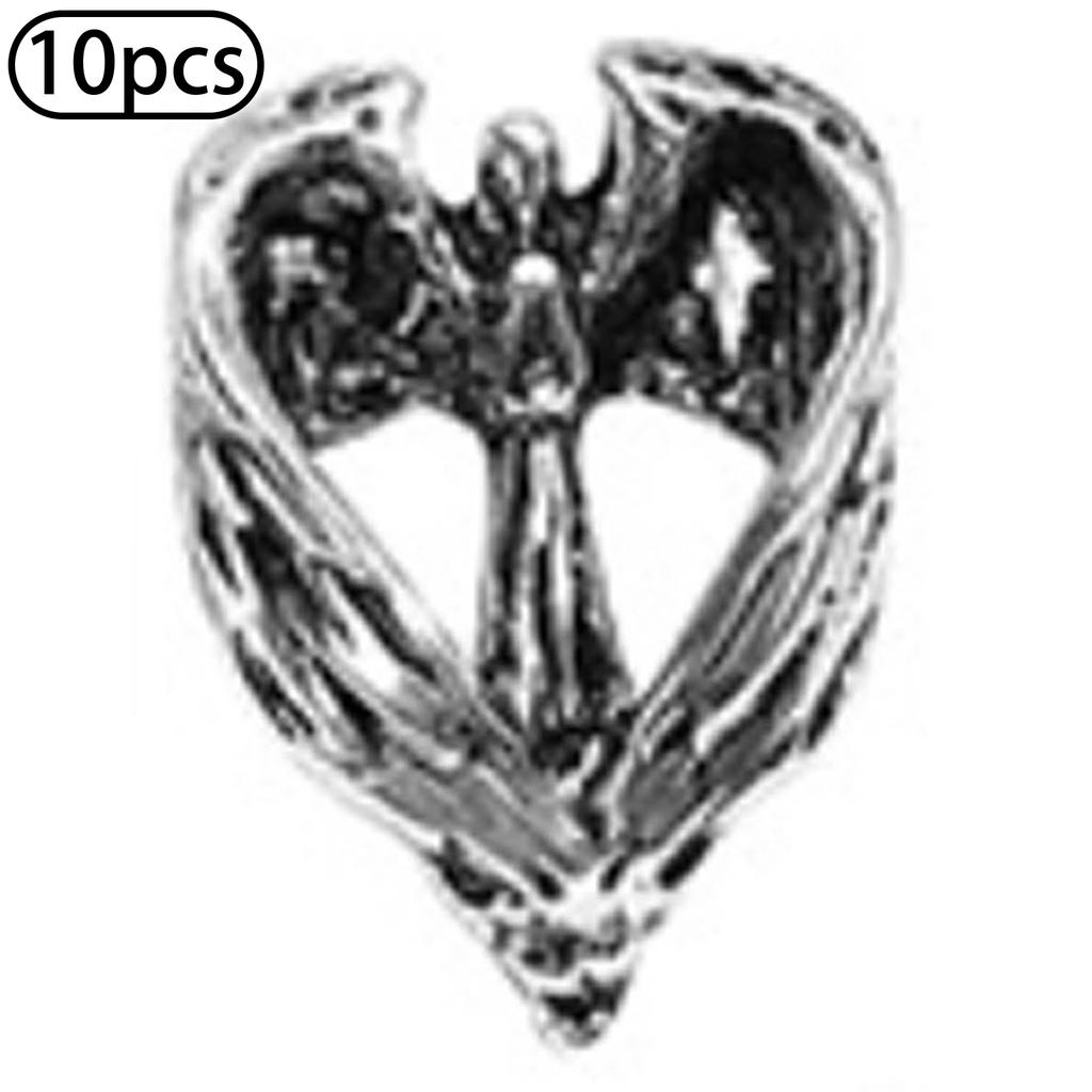 10Pcs Halloween Nail Charms Decorations 3D Metal Alloy Skull Cross Vintage Punk Style Nail Art Charms for DIY Manicure Nail Design Art Supplies
