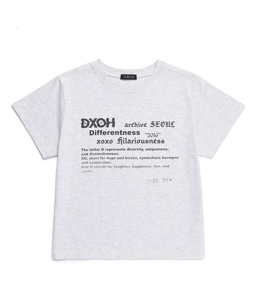 D.XO.H Футболка с текстовым слоганом Белый меланж