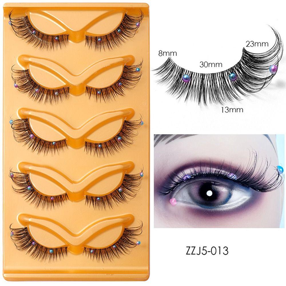 5 пар натуральных пушистых накладных ресниц из искусственной норки, портативные, декоративные ресницы для макияжа