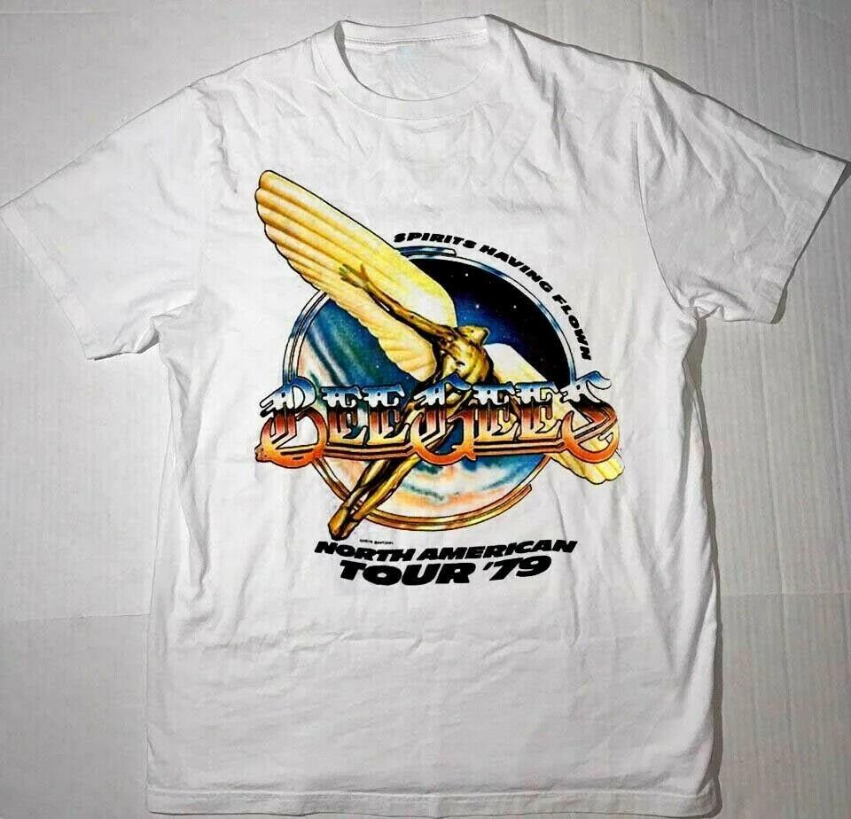 Vintage Bee Gees Band World Tour 1979 Cotton White All Size Unisex T Shirt TU108