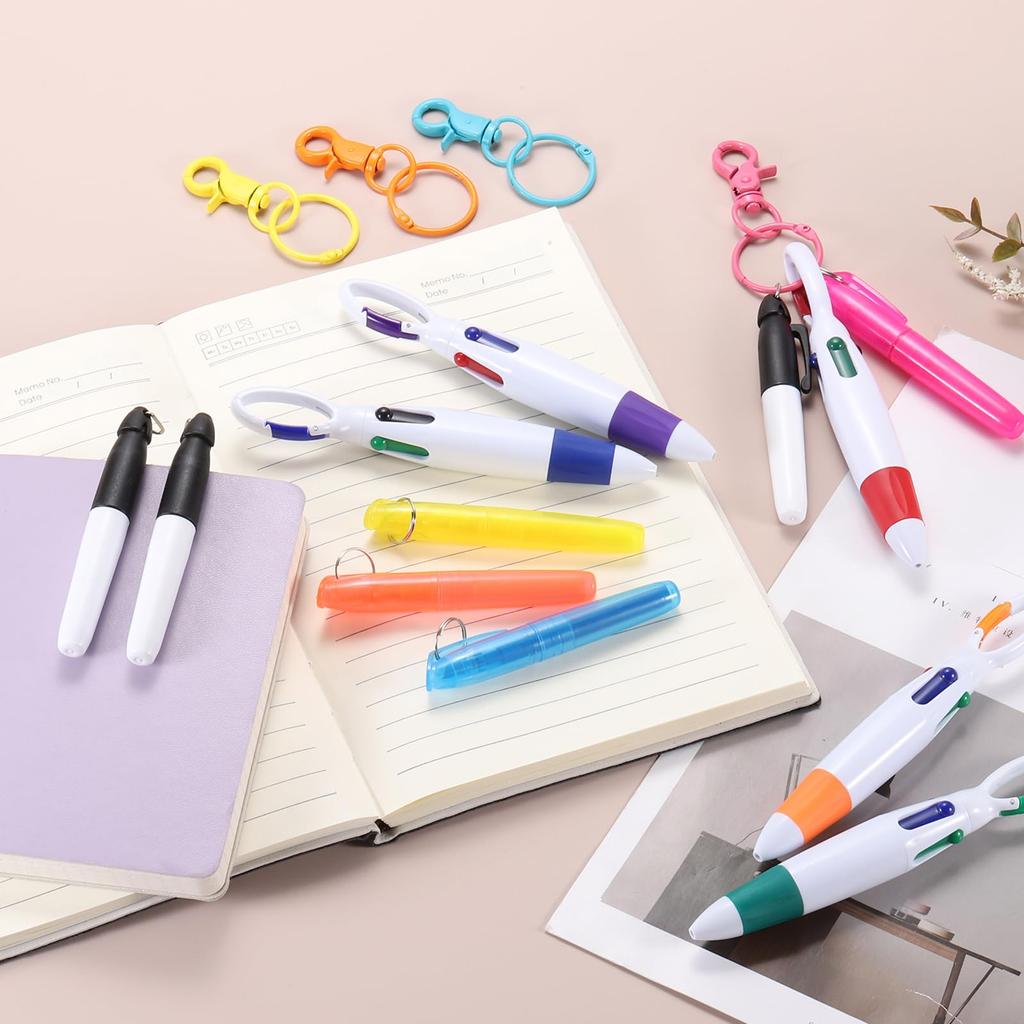 PATIKIL 3 шт. Мини-маркер Бейдж-ролик Ручка-маркер Масляный маркер для бейджей Выдвижной наконечник Шариковая ручка с клипсой-брелоком для офиса