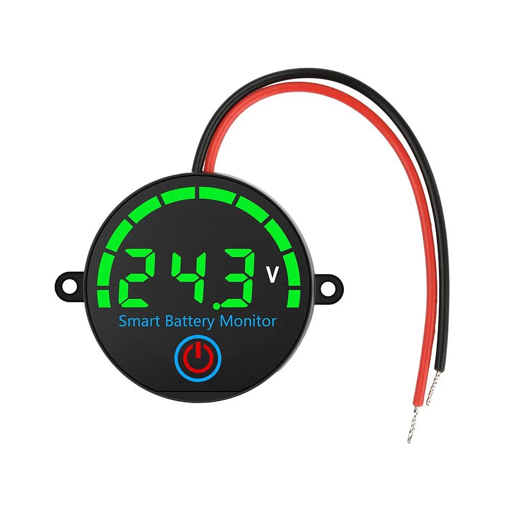 Mini Smart Battery Monitor Round Battery Tester Professional Battery Voltmeter
