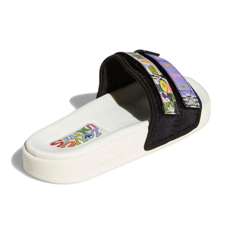 adidas Adilette 2.0 Slide Pride Pack - Кроссовки унисекс Love Unites White Off-White Core-Black GW2411