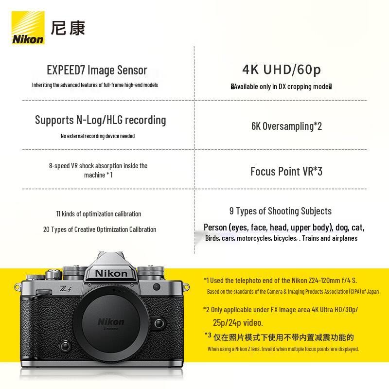 Nikon Zf Full-Frame Retro Mirrorless Camera with NIKKOR Z 24-70mm f/4 S Lens (CN version)