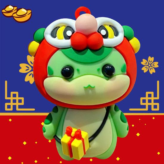 Брелок в виде мультяшной змеи, китайский Новый год, талисман на удачу, год Змеи