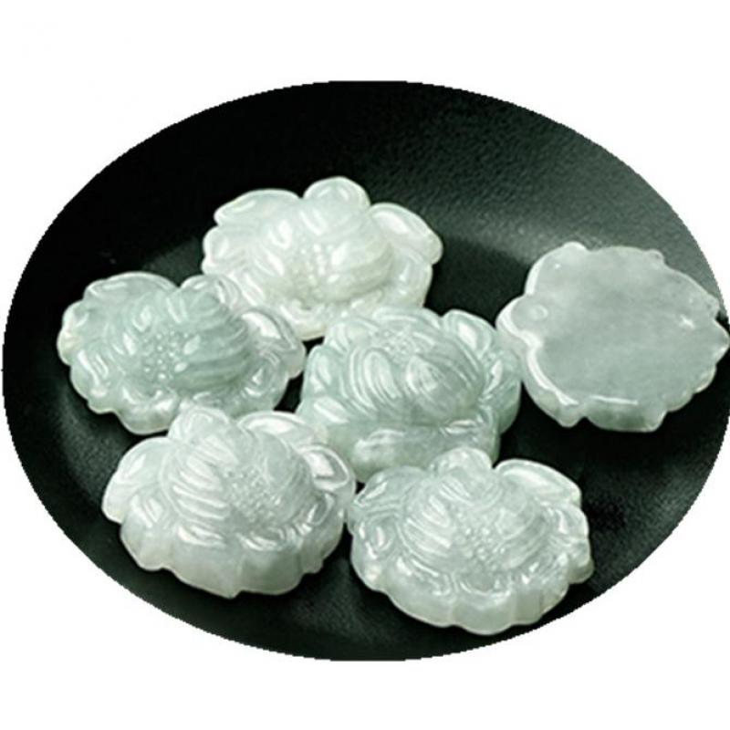 Myanmar Jadeite Grade A Burma Jade Lotus Flower Beads For Jewelry Making Diy Bracelet Charm Necklace Pendant Earring Accessories