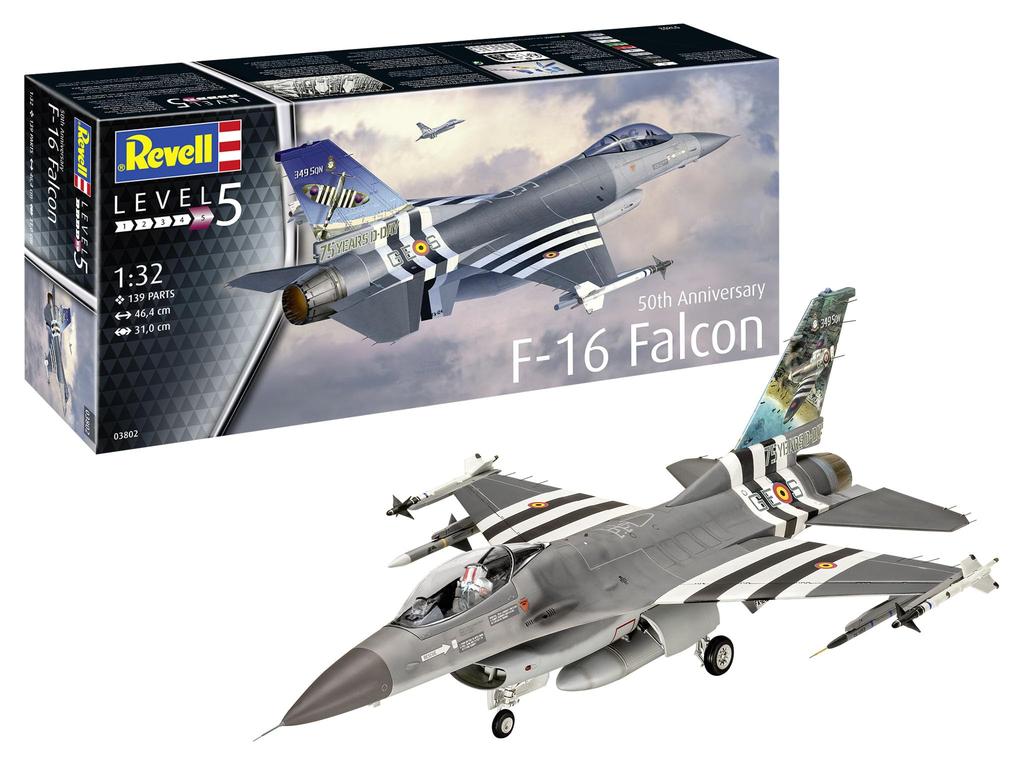 Revell Germany Американский Fighting Falcon 50-летний Юбилейный Пластиковый Модельный Комплект 03802 1/32 F-16