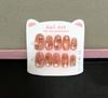 10Pcs Handmade Almond Nude Pink Cat Eye Press On Nails With Sweet Cherry Plaid Bow Reusable False Nails For Women Party