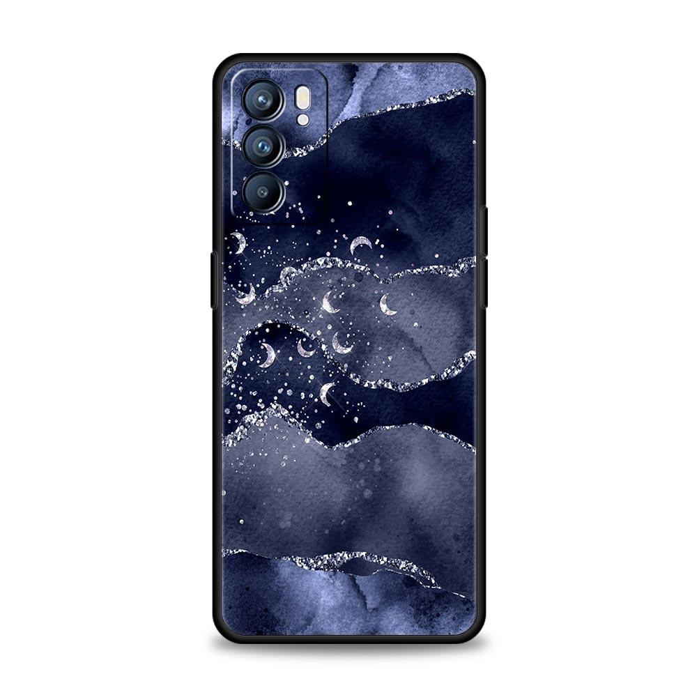 Чехол для телефона с радужным блестящим агатом и мрамором для Oppo Find X5 A54 A53 A52 A9 2020 A15 A95 A16 A76 A74 Reno7 SE Reno6 Pro 5G