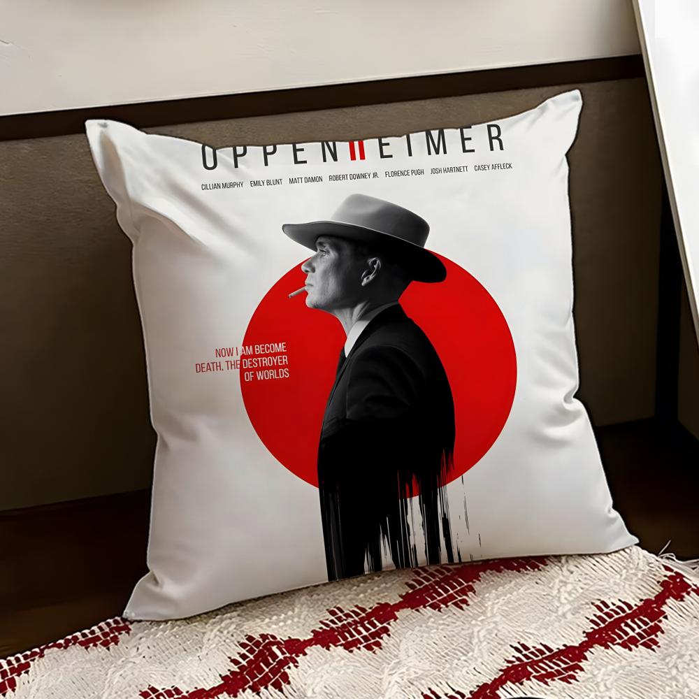 OOppenheimerS Movie Cushion Cover Reversible Soft Durable Pillow Cover Home Car MultiScene Use for Daily Comfort