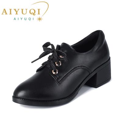 Женская обувь из натуральной кожи, весенняя женская обувь на шнуровке, женская офисная обувь большого размера в британском стиле